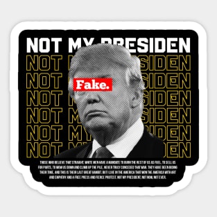 Donald Trump Not My President Sticker